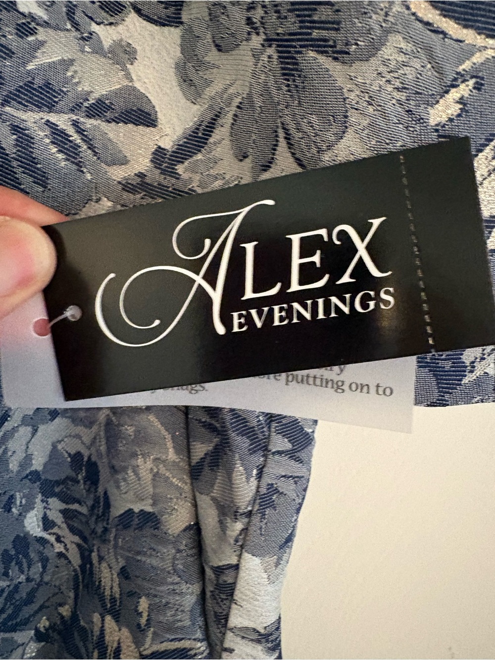 Alex Evenings Jaquard Short Sleeve Off Shoulder Gown NWT - Picture 15 of 15
